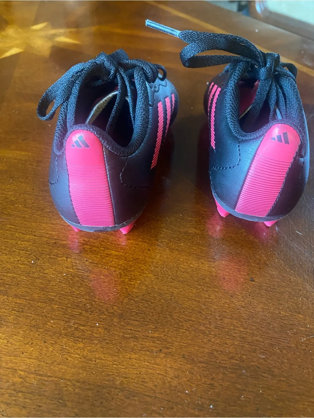 adidas Kids Black and Pink Striped Sneakers